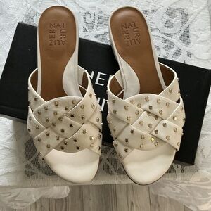 Naturalizer Cream Studded Sandals